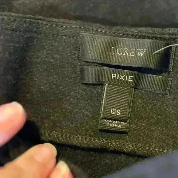 J. Crew NWT Pixie Stretch Zip Front Pant in Black size 12S leather trim - Picture 7 of 7